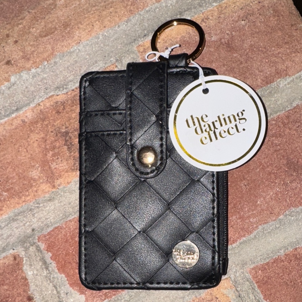 NEW! Woven Keychain Wallet-Black